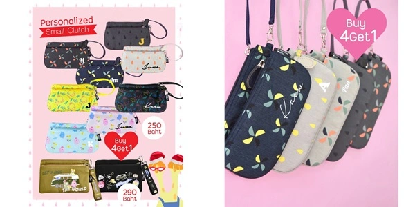 กระเป๋าคล้องมือ สกรีนชื่อคุณบนกระเป๋าใบจิ๋ว ซื้อ 4 แถม 1 สกรีนฟรี 3-5 วันได้ของ