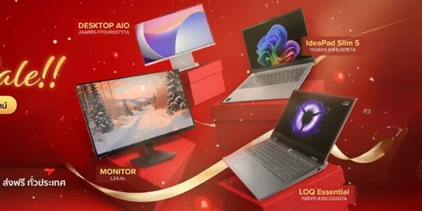 Lenovo ทั้งเซ็ต อัปเดตโต๊ะทำงาน จอ 100Hz + AIO + โน้ตบุ๊ค 2 สาย